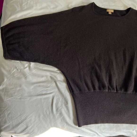 Vintage Katherine Kelly Chocolate Brown Cashmere Dolman Sweater Size Large - Picture 3 of 16